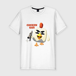 Мужская slim-футболка Chicken Gun злой