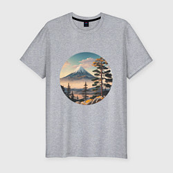 Мужская slim-футболка Природа Японии и Дальнего Востока
