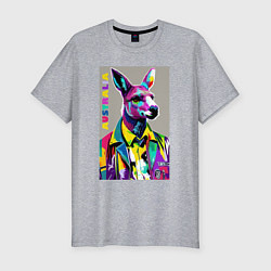 Мужская slim-футболка Kangaroo - Australia - pop art
