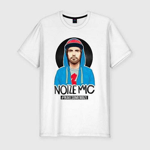 Мужская slim-футболка Noize MC - makesomenoize / Белый – фото 1