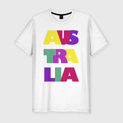 Мужская slim-футболка Австралия - буквы - цвет
