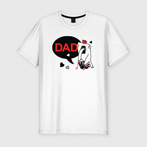 Мужская slim-футболка Dad cock / Белый – фото 1