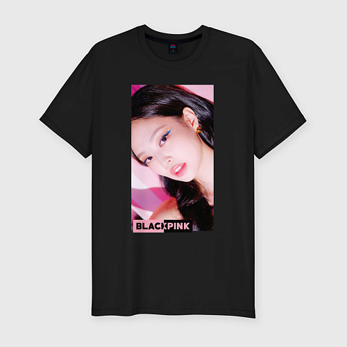 Мужская slim-футболка Дженни из блэкпинк / Черный – фото 1