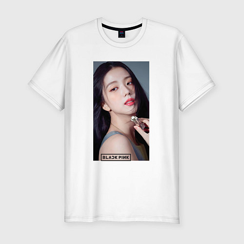 Мужская slim-футболка Kim Jisoo / Белый – фото 1