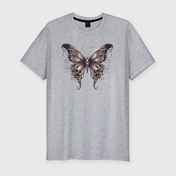 Мужская slim-футболка Бронзовая бабочка