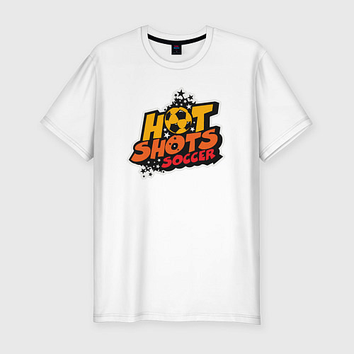 Мужская slim-футболка Hot shots soccer / Белый – фото 1