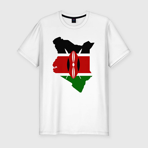 Мужская slim-футболка Кения / Белый – фото 1