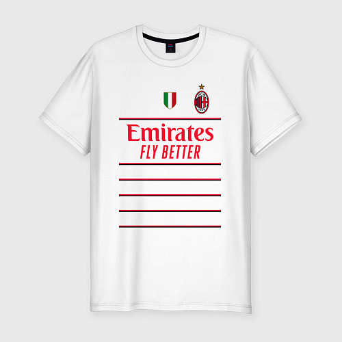 Мужская slim-футболка Златан Ибрагимович ФК Милан форма 2223 гостевая / Белый – фото 1