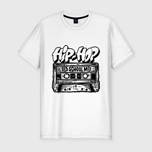 Мужская slim-футболка Hip hop oldschool / Белый – фото 1