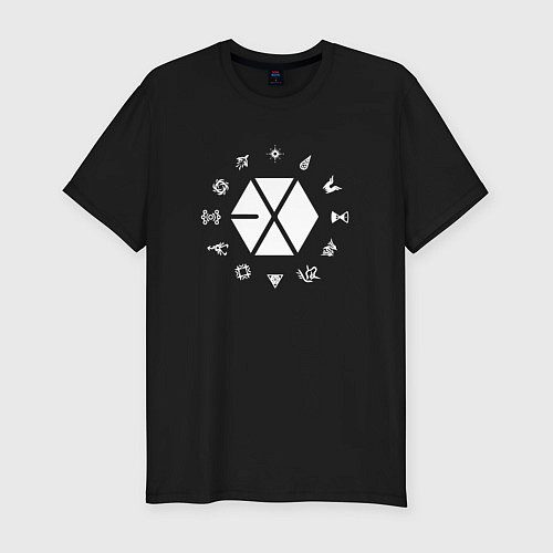 Мужская slim-футболка Logo EXO / Черный – фото 1