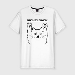 Мужская slim-футболка Nickelback - rock cat