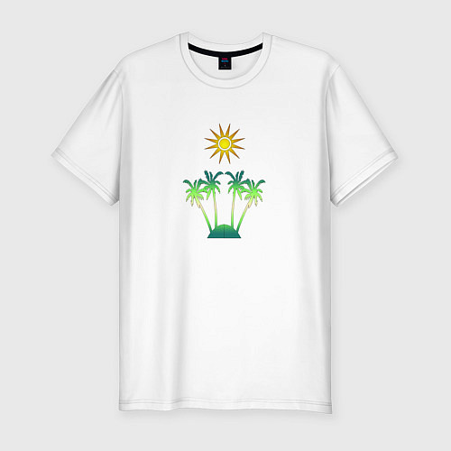 Мужская slim-футболка Summer time - leisure time / Белый – фото 1