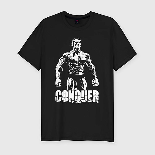 Мужская slim-футболка Arnold conquer / Черный – фото 1