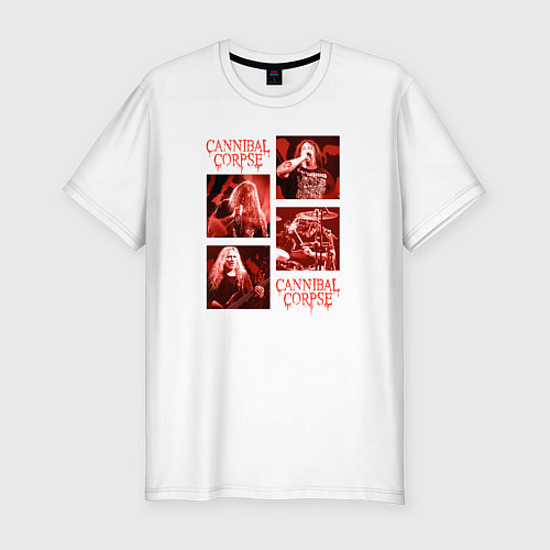 Мужская slim-футболка Cannibal Corpse музыканты / Белый – фото 1