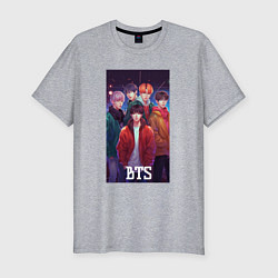 Мужская slim-футболка Kpop BTS art style