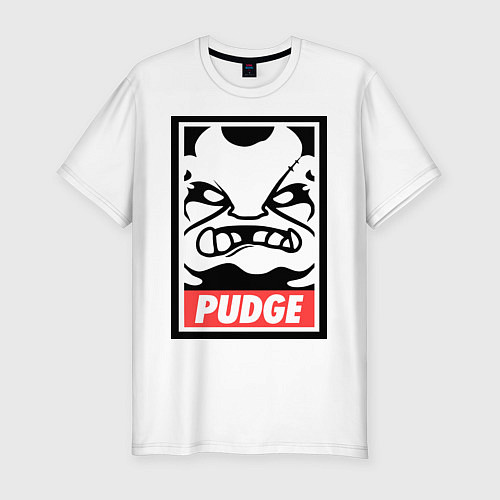 Мужская slim-футболка Pudge Poster / Белый – фото 1