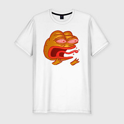 Мужская slim-футболка Лягушонок Пепе красный орёт