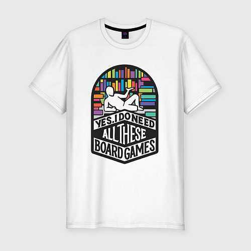 Мужская slim-футболка Boardgamer isms / Белый – фото 1