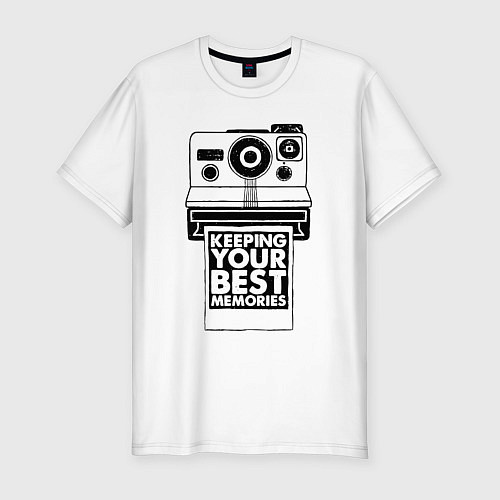 Мужская slim-футболка Polaroid best memories / Белый – фото 1