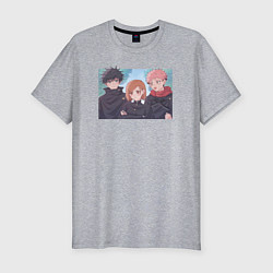 Мужская slim-футболка Megumi & Nobara & Yuuji