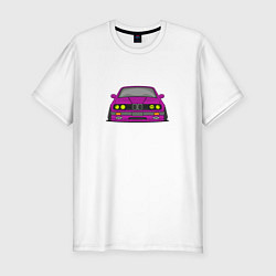 Футболка slim-fit Низкая bmw e30 drift stance, цвет: белый