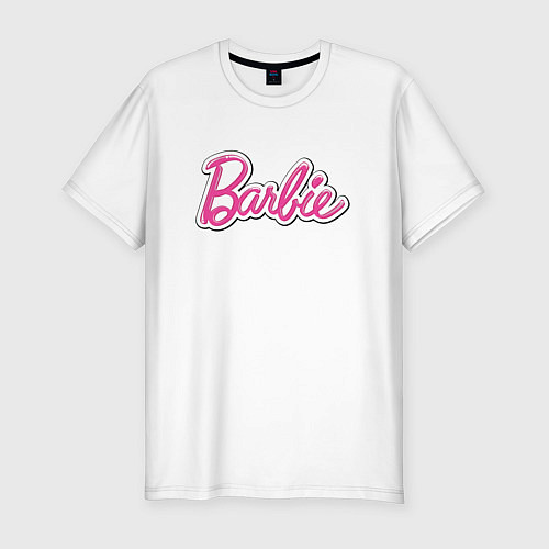 Мужская slim-футболка Barbie title / Белый – фото 1
