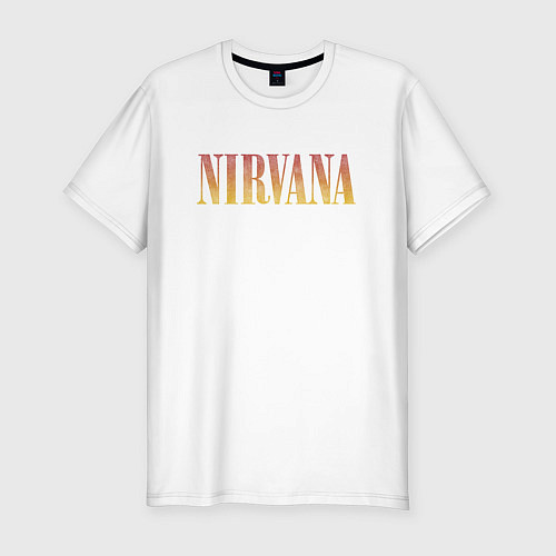 Мужская slim-футболка Nirvana logo / Белый – фото 1