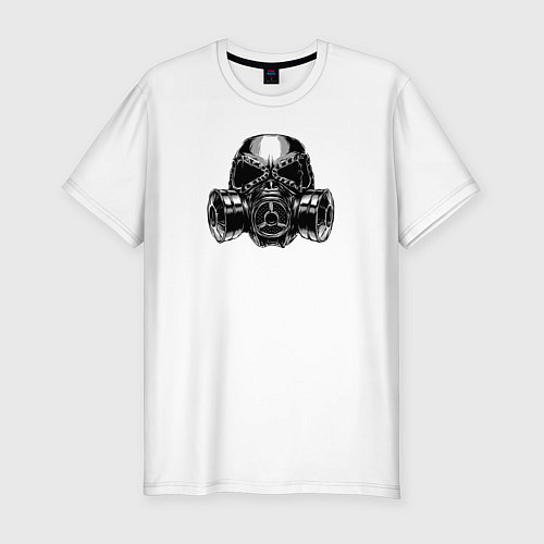 Мужская slim-футболка Респиратор маска / Белый – фото 1