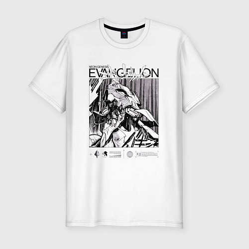 Мужская slim-футболка Евангелион арт / Белый – фото 1