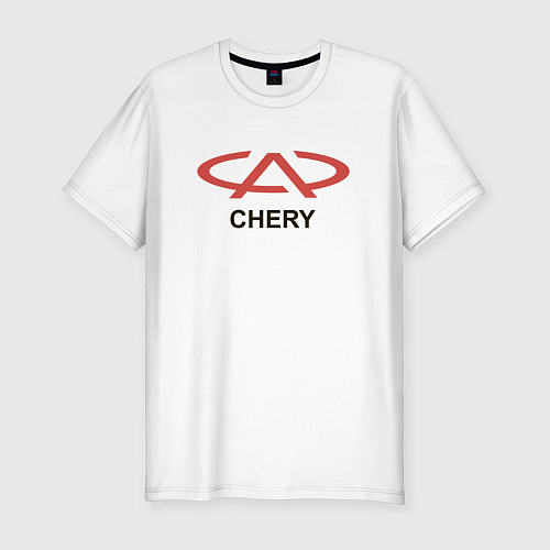 Мужская slim-футболка Chery Logo / Белый – фото 1