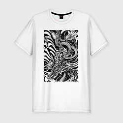Мужская slim-футболка Dragon - tattoo - irezumi