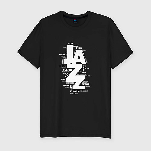 Мужская slim-футболка Jazz Styles BW1 / Черный – фото 1