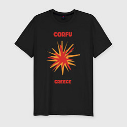 Футболка slim-fit Корфу - Греция, цвет: черный