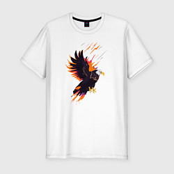 Футболка slim-fit Орел парящая птица абстракция, цвет: белый