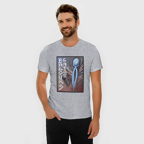 Мужская slim-футболка Baldurs Gate 3 Иллитид / Меланж – фото 3