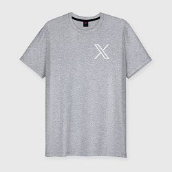 Мужская slim-футболка Лого X
