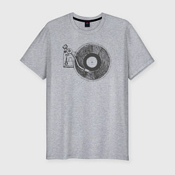 Мужская slim-футболка Vinyl style