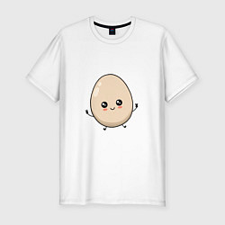 Мужская slim-футболка Яйцо смайл