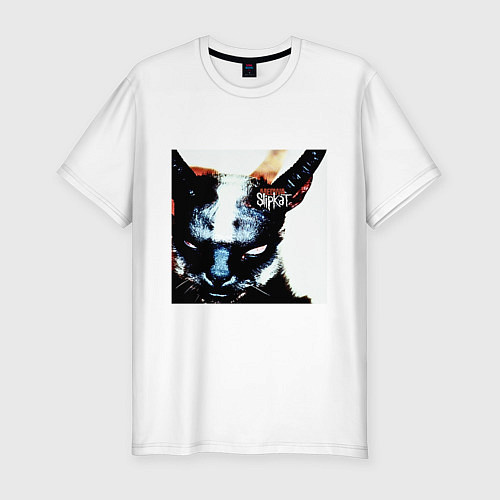 Мужская slim-футболка Slipkat Meowa / Белый – фото 1