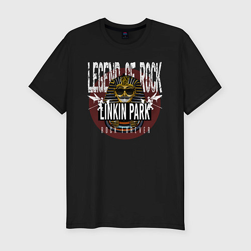 Мужская slim-футболка Linkin Park рок легенда / Черный – фото 1
