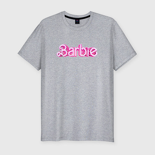 Мужская slim-футболка Барби - Фильм Логотип / Меланж – фото 1