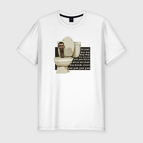 Мужская slim-футболка Skibidi Toilet Normal Skibidi Toilet / Белый – фото 1