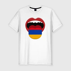 Футболка slim-fit Armenian lips, цвет: белый