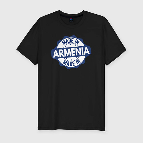 Мужская slim-футболка Сделано в Армении / Черный – фото 1