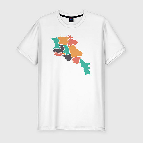 Мужская slim-футболка Области Армении / Белый – фото 1