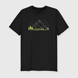 Мужская slim-футболка Горы да лес
