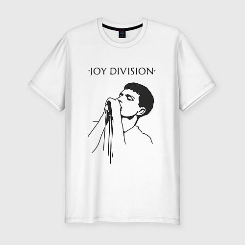 Мужская slim-футболка Йен Кёртис Joy Division / Белый – фото 1
