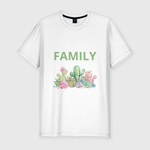 Мужская slim-футболка Колючая семейка / Белый – фото 1