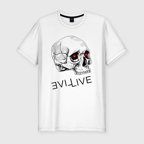 Мужская slim-футболка Evil and live / Белый – фото 1