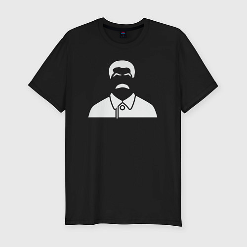 Мужская slim-футболка Stalin style / Черный – фото 1